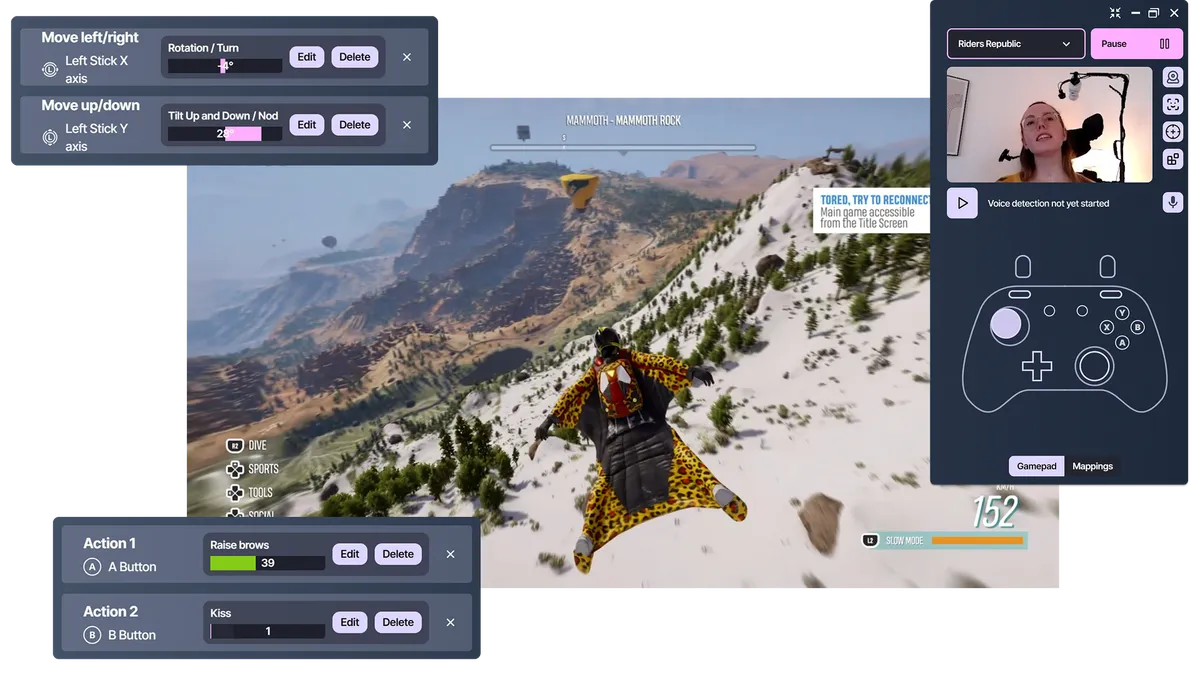 Use your head to analog control joystick